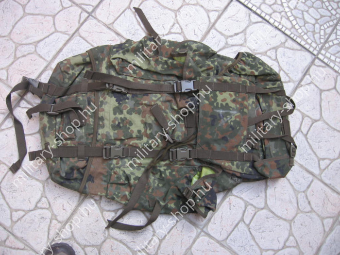 használt katonai hátizsák bakancs felszerelés bw bundeshwehr usa amerikai katonai hátizsák flactarn pötyi borsó mintás  60 literes cordura hadi katonai hátizsák