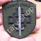 ÚJ2887,MH TÁMOGATÓ ZÁSZLÓALJ , FEKETE- ZÖLD FELVARRÓ , ÚJ