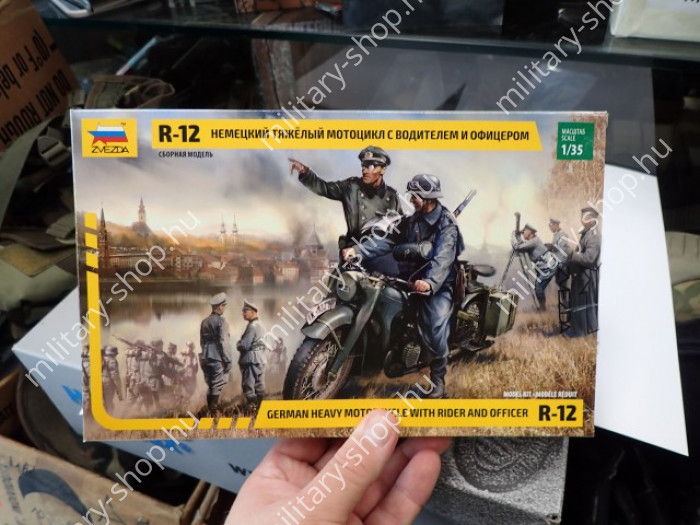 ZVEZDA®, WWII, GERMAN SINGLE MOTORCYCLE&CREW 3632 miniart trumpeter tamiya takom revell italeri friulmodellizmo rye field  border bandai academy eduard modell makett shop bolt üzlet  in budapest